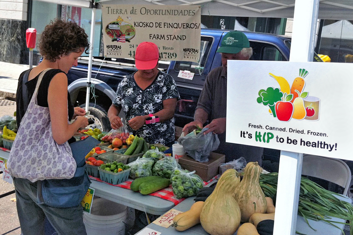 farmers market shopping